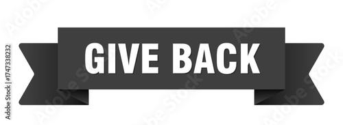 give back ribbon isolated on transparent background. give back ribbon