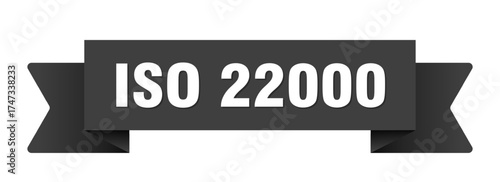 iso 22000 ribbon isolated on transparent background. iso 22000 ribbon