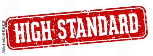 high standard rectangular sign. high standard stamp