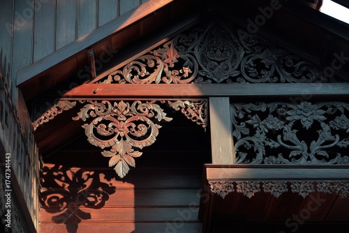 Intricate Wood Carvings of Traditional Malaysian Eaves
