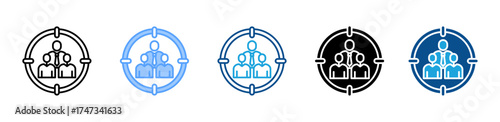 Target Audience icon sheet multiple style collection