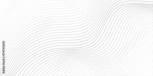 Undulate gray wave swirl. frequency soundwave; twisted curve lines with blend effect. Technology, data science, geometric border pattern. Isolated on white background. Vector illustration	