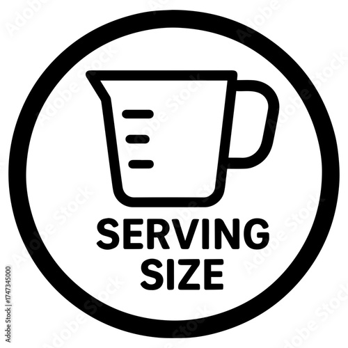 Serving size logo symbol icon with transparent background nutrition label illustration
