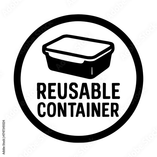 Reusable container icon with transparent background eco packaging illustration
