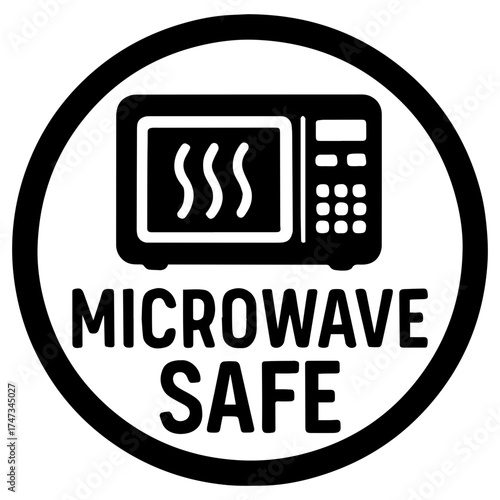 Microwave safe icon with transparent background kitchen appliance safety symbol illustration
