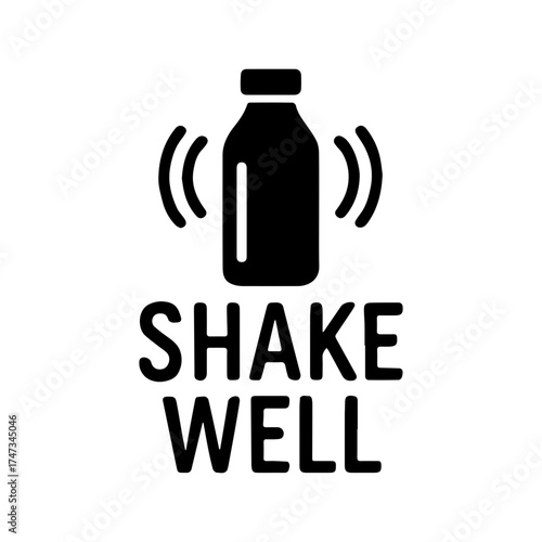 Shake well symbol icon with transparent background packaging instruction illustration
