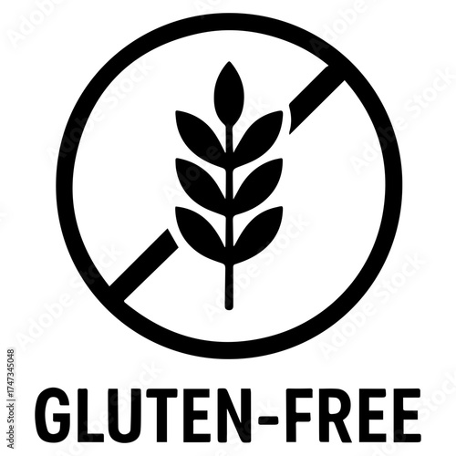Gluten free icon with transparent background food allergy label illustration
