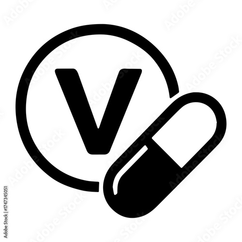 Vitamin supplement symbol icon with transparent background health and nutrition illustration
