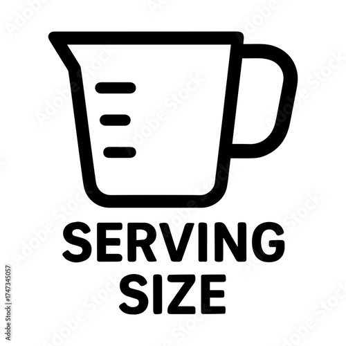 Serving size logo symbol icon with transparent background nutrition label illustration
