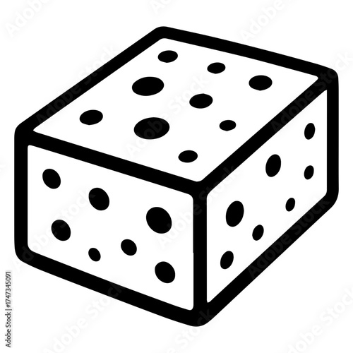 Cheese block icon with transparent background dairy product illustration
