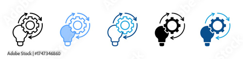 Idea Execution icon sheet multiple style collection