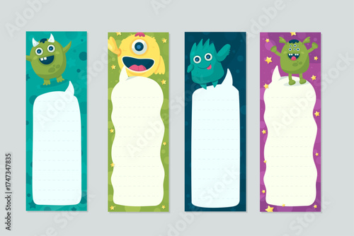 A delightful array of cartoonish monster bookmarks that charm and engage readers, inspiring creativity and fun for all ages with their playful designs and colors.