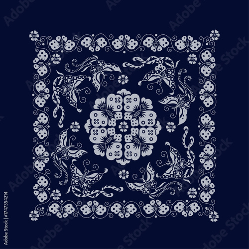 This captivating artwork features a delicate arrangement of butterflies and floral motifs, representing transformation, beauty, and the essence of nature’s artistry.