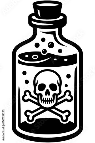 poison bottle with skull
