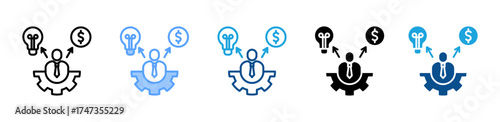 Entrepreneurship icon sheet multiple style collection