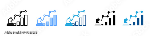 Business Strategy icon sheet multiple style collection