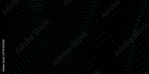 Technology texture background with green dots on dark background.big data digital concept.