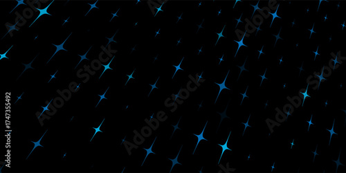 Falling blue confetti background. Glitter pattern with modern tech dot texture on a dark background.vector eps10