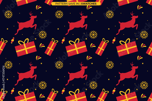 Christmas pattern for fabric and garment