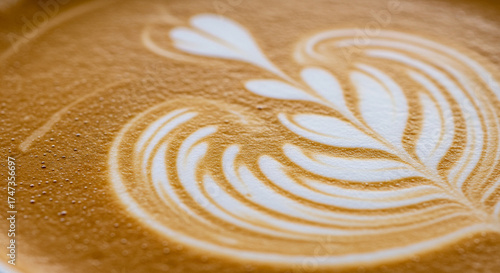 Foamy Milk Swirls in Brewed Coffee – Abstract Latte Art Top View