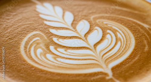 Foamy Milk Swirls in Brewed Coffee – Abstract Latte Art Top View