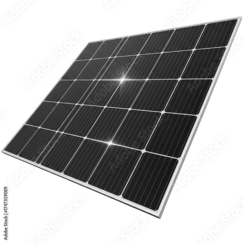 Isolated solar panel on black background view isolated illuustration on transparent background 