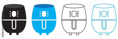 Air fryer icon . Kitchen appliances cooking equipment healthy food preparation. Vector eps10