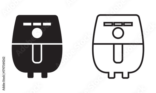 Air fryer icon . Kitchen appliances cooking equipment healthy food preparation. Vector eps10