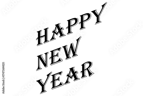 Happy New Year - 新年を祝うメッセージの「Happy New Year」の文字
