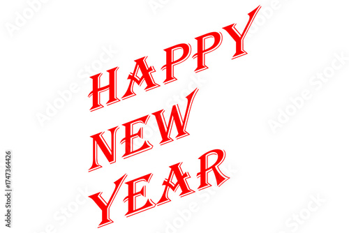 Happy New Year - 新年を祝うメッセージの「Happy New Year」の文字
