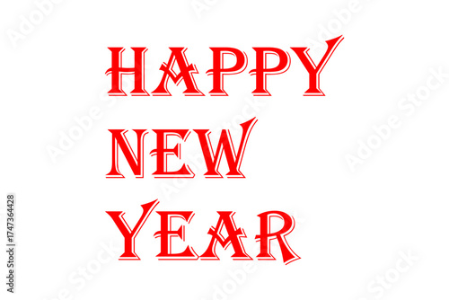Happy New Year - 新年を祝うメッセージの「Happy New Year」の文字
