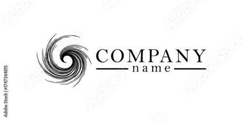 Abstract swirl logo design representing motion and energy, suitable for branding and marketing