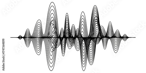 Abstract representation of sound waves illustrating audio frequency patterns in a minimalist style