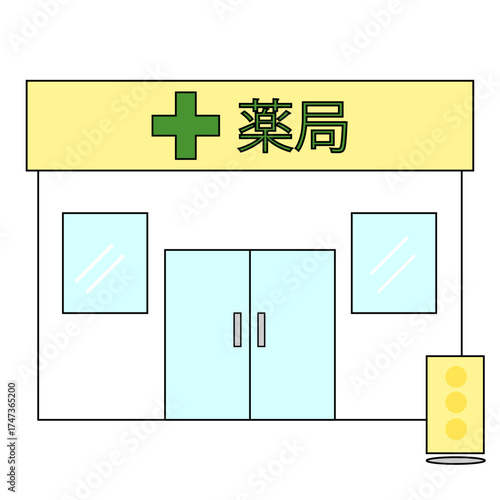 シンプルな薬局のフラットアイコン