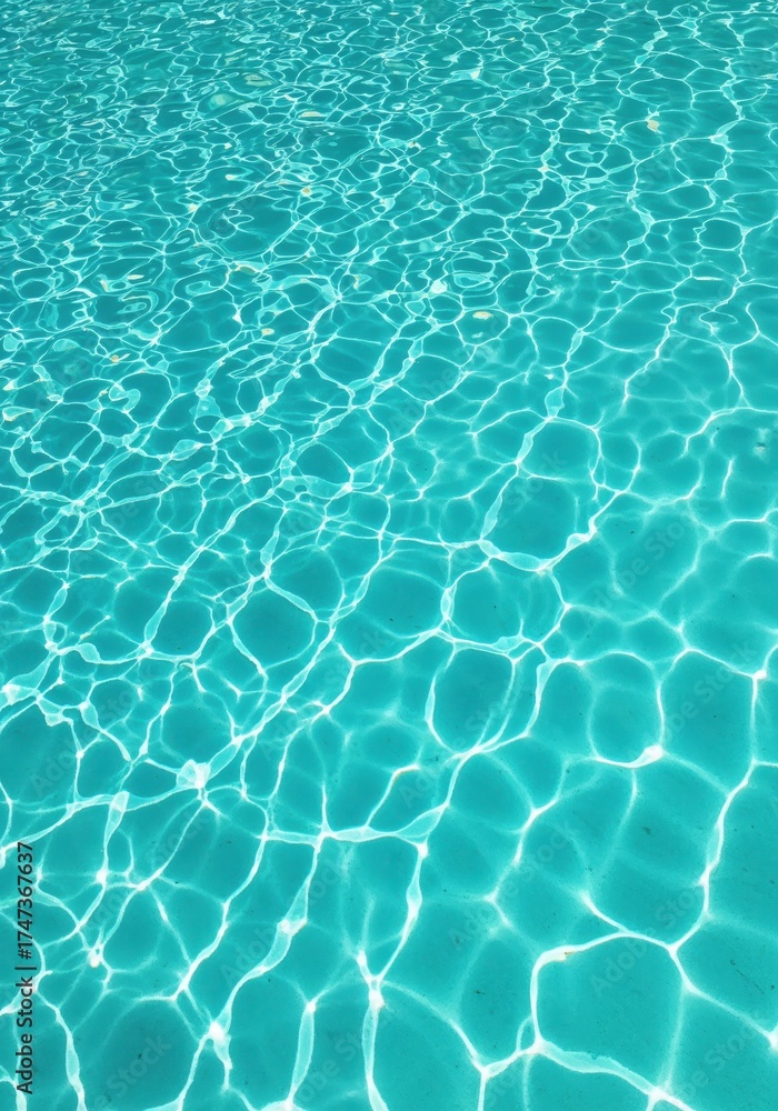 Obraz premium Cool Tranquility: This image captures the serene beauty of a pool, its surface shimmering with a play of light and shadow, evoking feelings of freshness, calmness and relaxation.