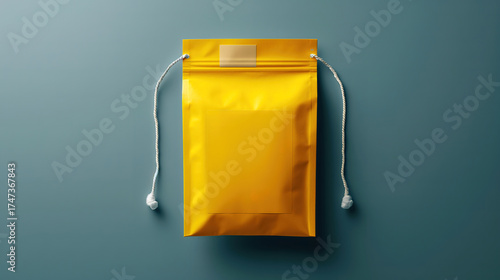 Customizable paper bag on table setting ideal for branding or logo presentations