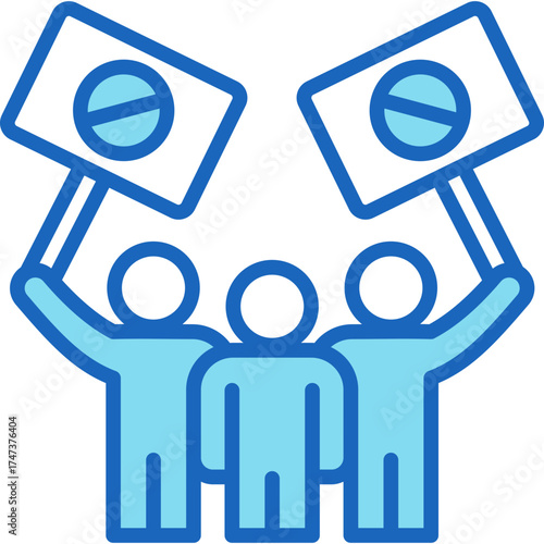 Right To Protest blue icon