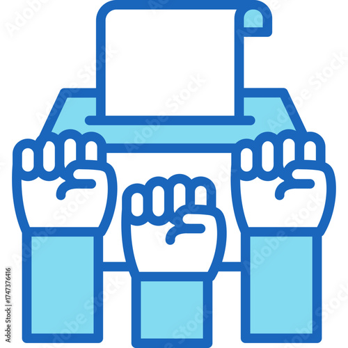 Democracy System blue icon