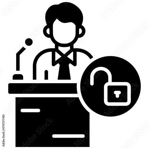 Political Freedom glyph icon