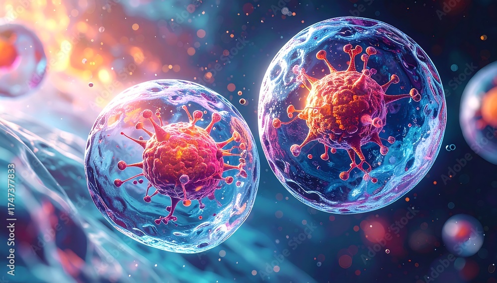 Naklejka premium Vibrant microscopic viruses