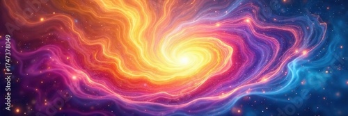 Swirling Aura of Spiritual Energy An Abstract Image of Vibrant Colors Conveying Inner Peace and Enlightenment, Ideal for Meditation, Yoga, and Wellness Themes