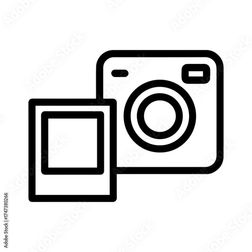Camera and Polaroid icon with transparent background for wedding event timeline

