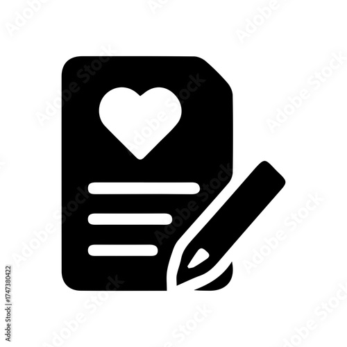 Wedding vows pen and certificate icon with transparent background for wedding event timeline
