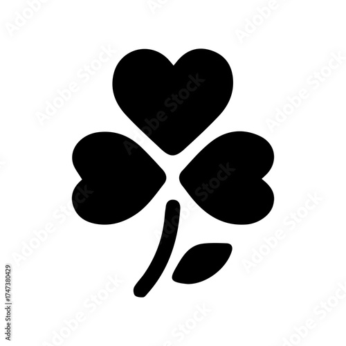 Clover shamrock icon with transparent background

