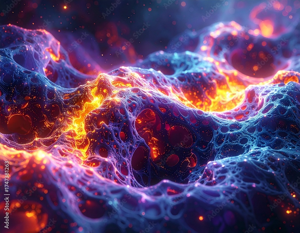 Fototapeta premium Abstract glowing neural pattern, intelligence and science