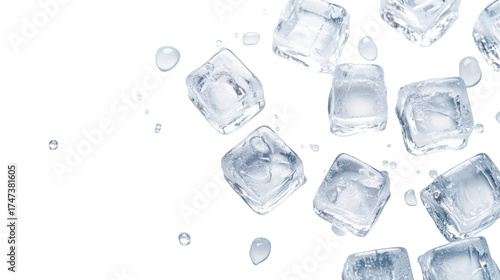 Crystals of sugar or salt isolated on transparent background