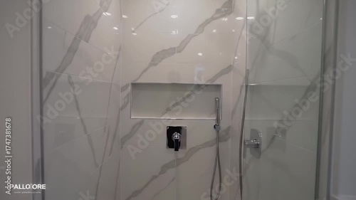 Wallpaper Mural Modern Shower Stall with Marble Tiles Torontodigital.ca