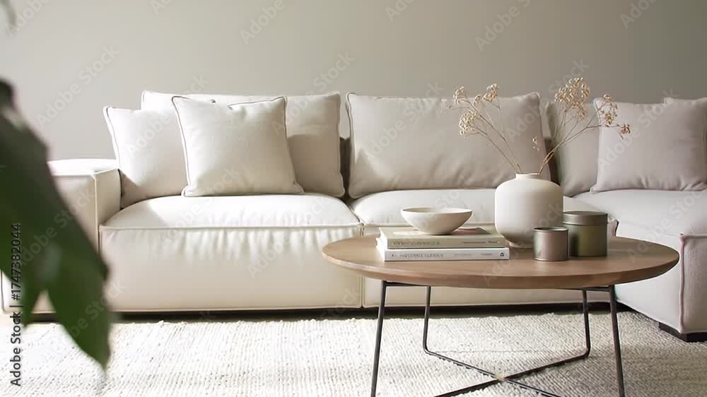 custom made wallpaper toronto digitalModern Living Room with White Sofa and Decorative Coffee Table