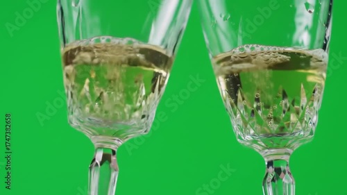 Two Champagne Glasses Clinking Animation