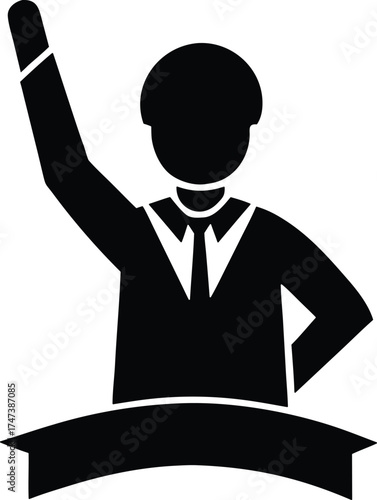 Student Hand Raise vector icon.